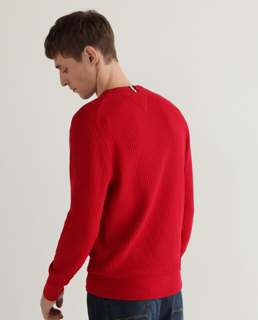 Jersey de hombre de color rojo con cuello redondo · Tommy Hilfiger · El Corte  Inglés