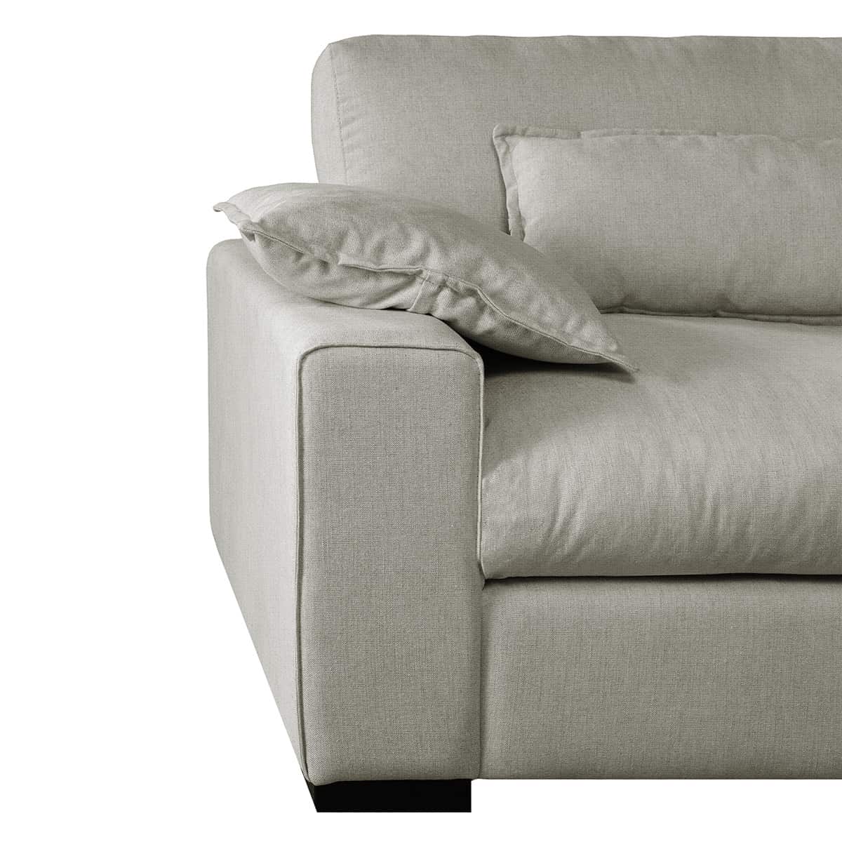 Sofá de 3,5 Lugares em Mistura de Algodão Manhattan Cinzento-pérola-5