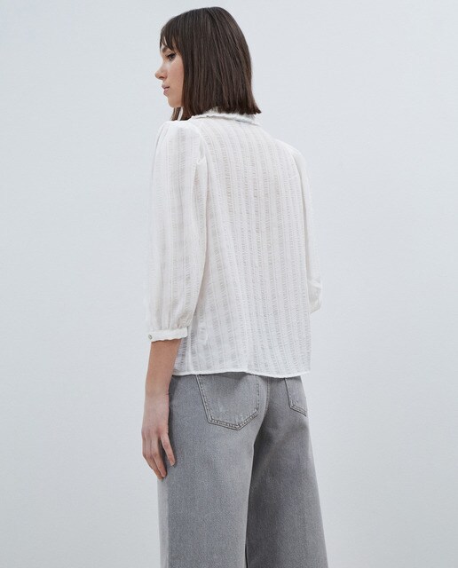 Blusa de mujer con manga francesa en blanco · Fórmula Joven · El Corte  Inglés