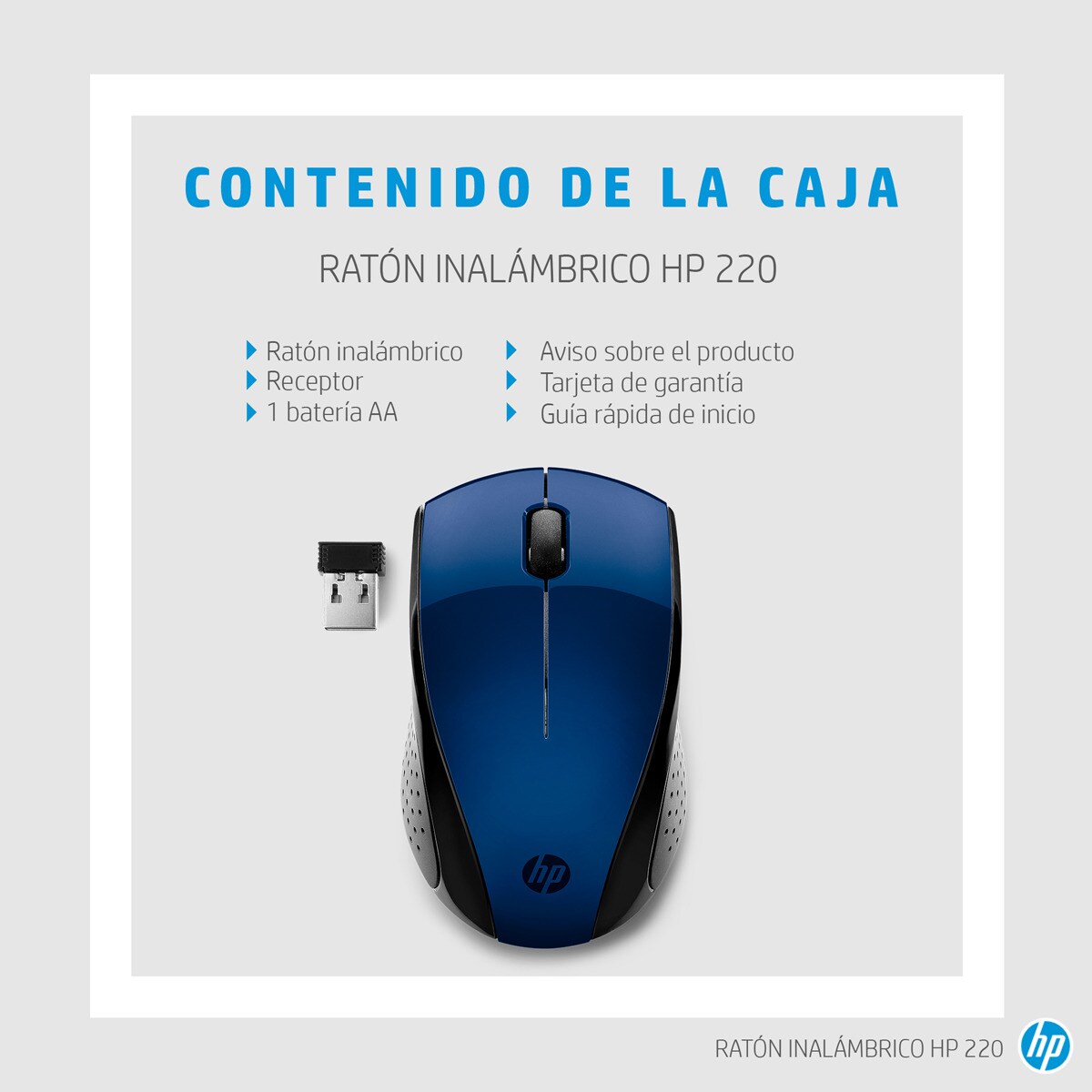 Ratón inalámbrico HP 220 Azul Azul / Negro-6