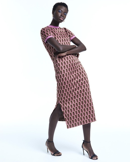 Vestido midi jacquard · Sfera · El Corte Inglés