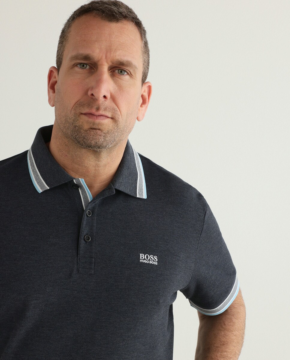 Polo de hombre regular azul de manga corta tallas grandes · Boss · El Corte  Inglés