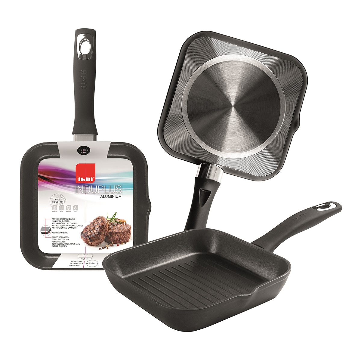 Grill aluminio forjado New Induplus Ibili Gris-1