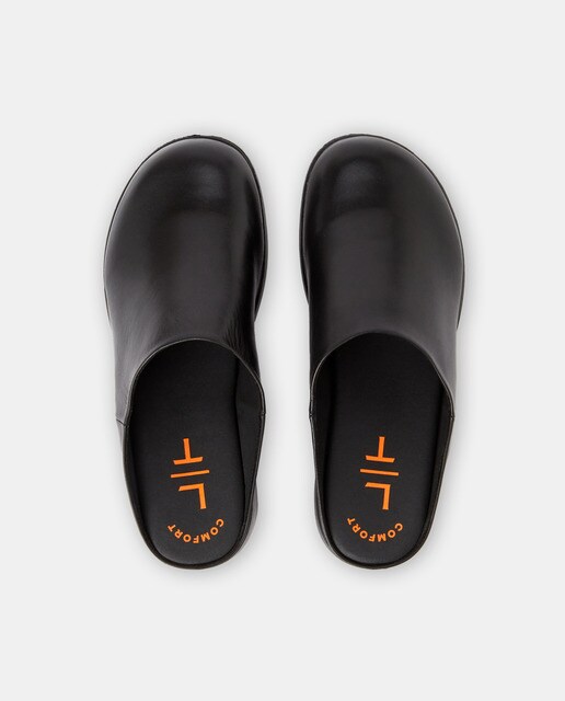 Zuecos de mujer en piel negro con horma confort y plantilla extra acolchada  · LT Comfort · El Corte Inglés