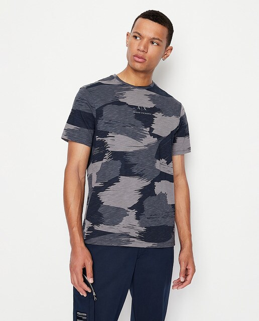 Camiseta de hombre camuflaje azul de manga corta · Armani Exchange · El  Corte Inglés