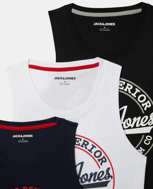 Pack de 3 camisetas de hombre sin mangas · Jack \u0026 Jones · El Corte Inglés