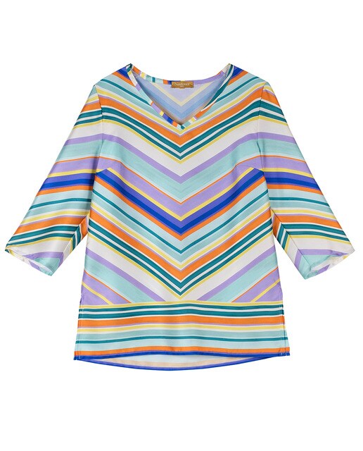 Blusa de mujer estampada rayas manga francesa · Naulover · El Corte Inglés