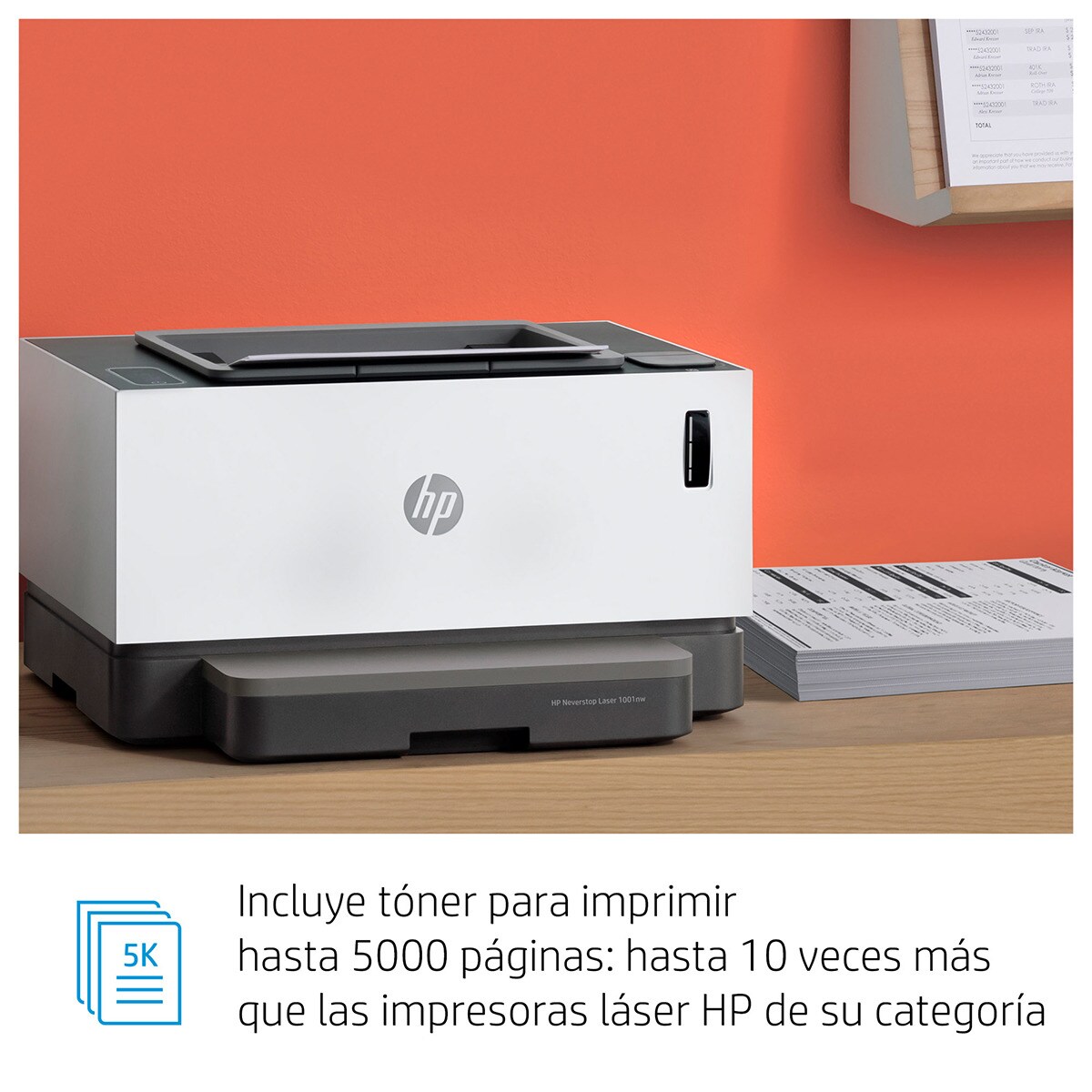 Impresora Multifunción HP Neverstop 1001nw, WiFi, USB, Ethernet, incluye  tóner para imprimir hasta 5000 páginas · El Corte Inglés
