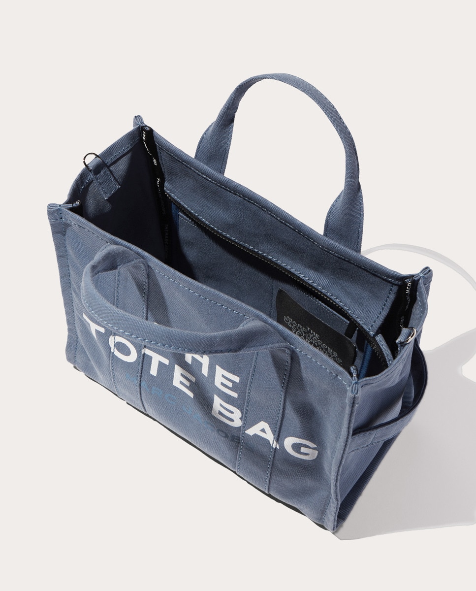 Mala Shopper Tipo Tote Small de Tecido Azul-6