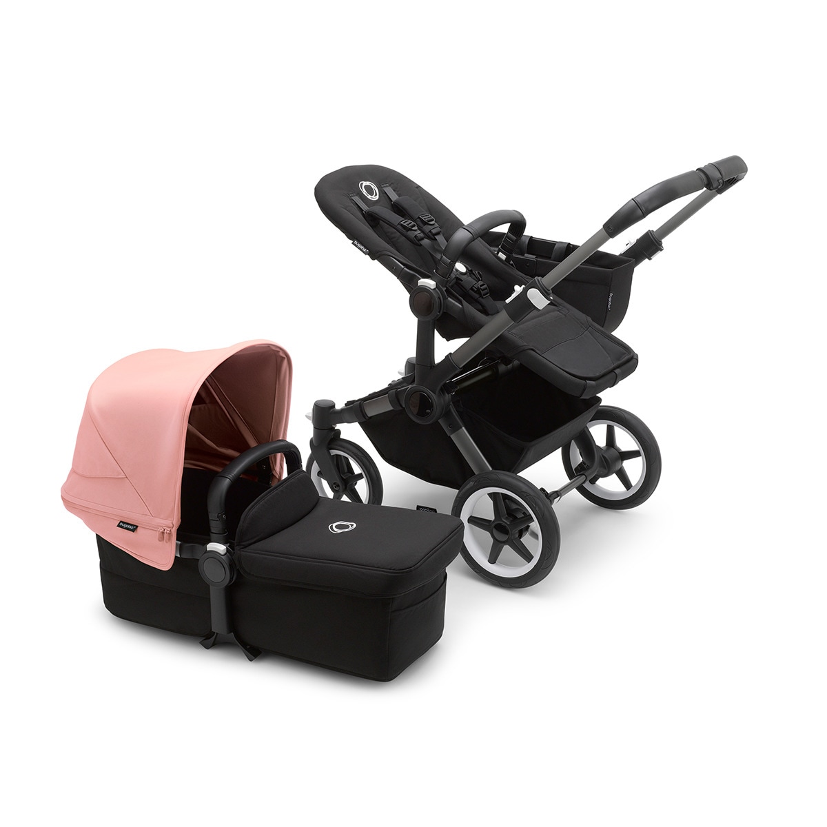 Carro de bebé Bugaboo Donkey 5 Mono Mix Match con capota gris/negro/rosa amanecer Rosa-2