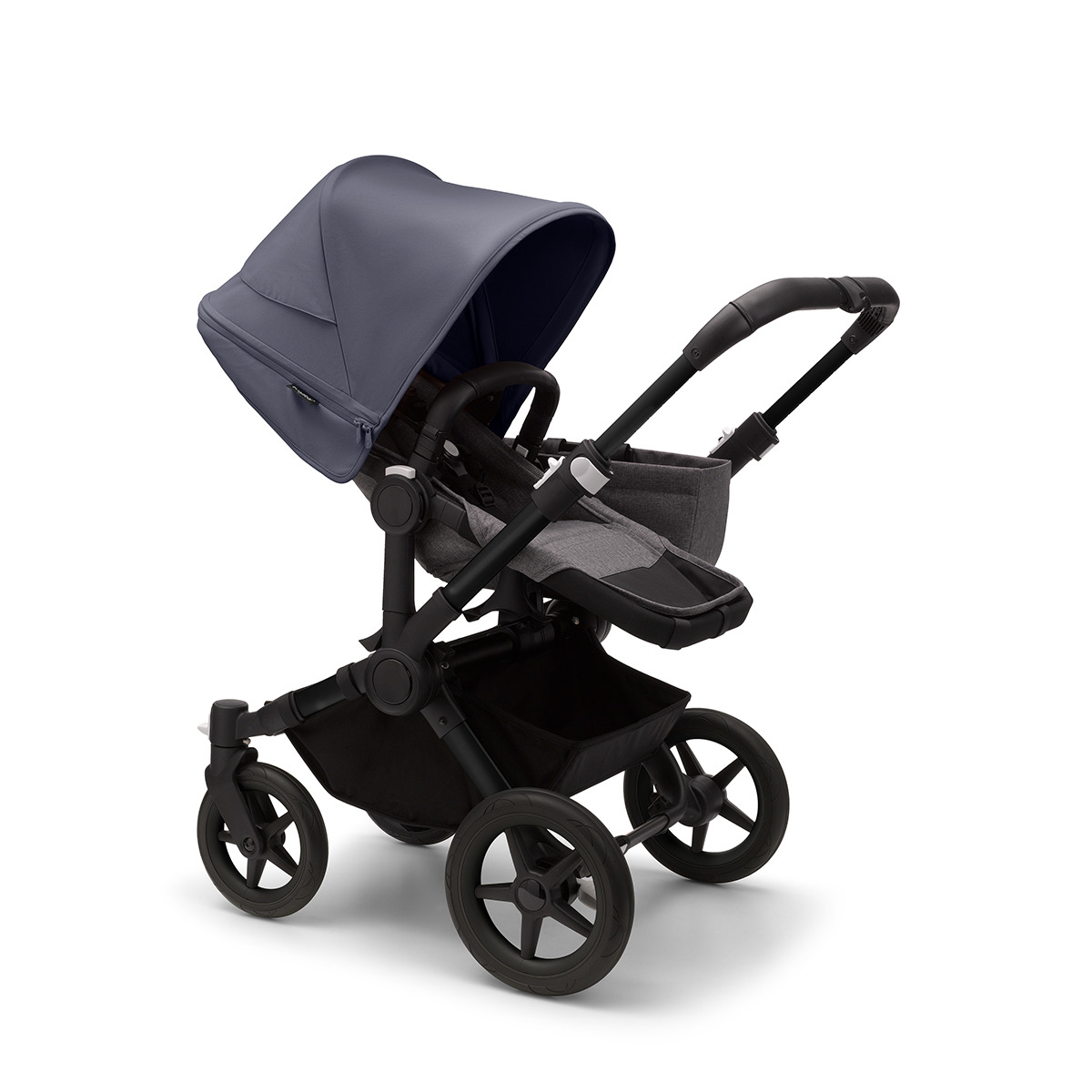 Carro de bebé Bugaboo Donkey 5 Mono Mix Match con capota negro/gris/azul tormenta Negro / Gris / Azul-4