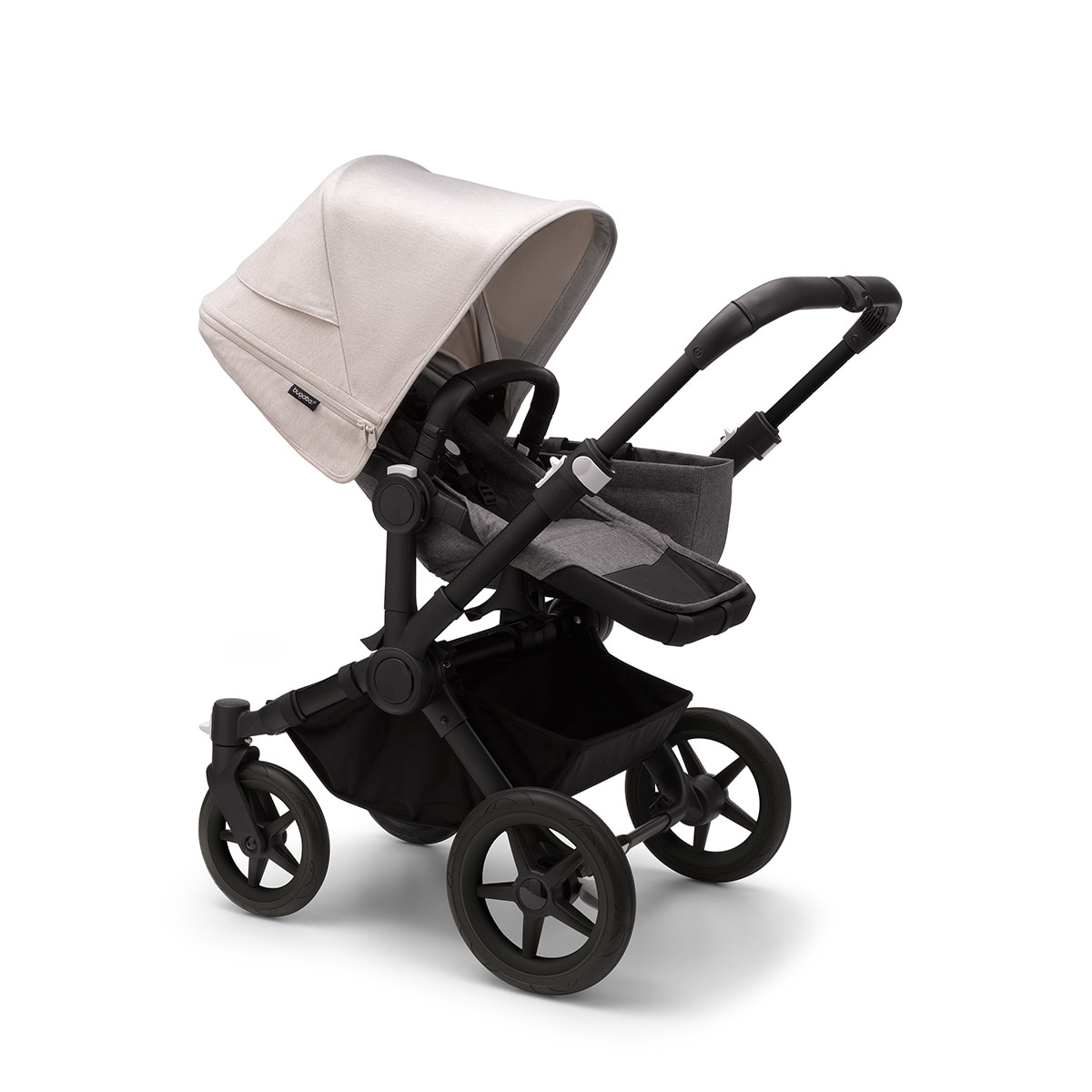 Carro de bebé Bugaboo Donkey 5 Mono Mix Match con capota negro/gris/blanco niebla Negro / Gris / Blanco-4