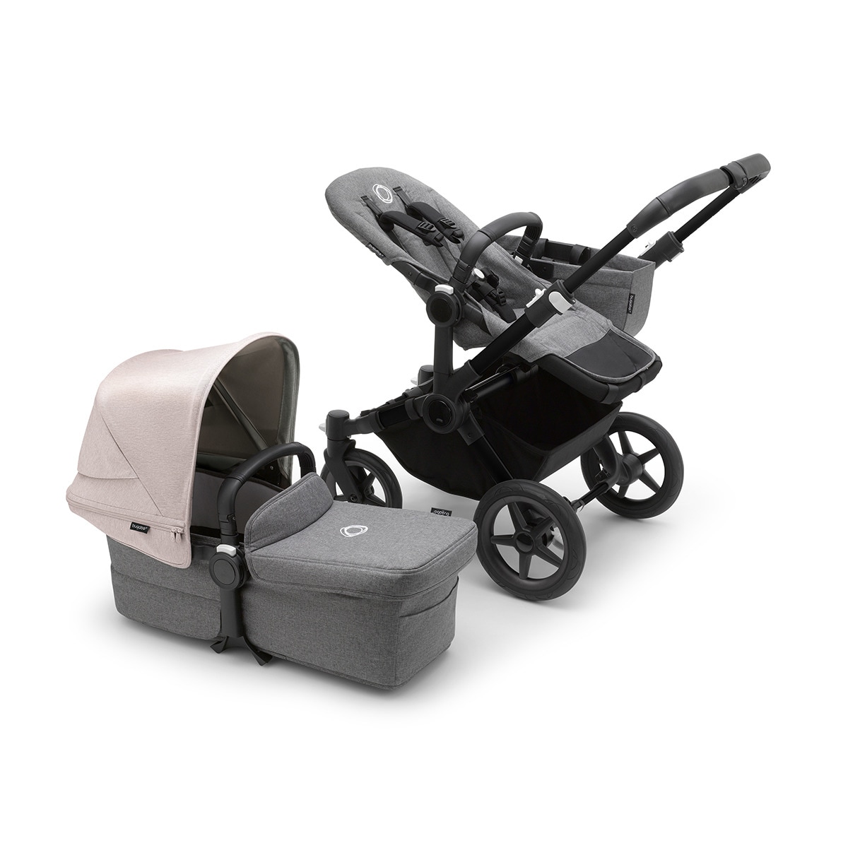 Carro de bebé Bugaboo Donkey 5 Mono Mix Match con capota negro/gris/blanco niebla Negro / Gris / Blanco-2