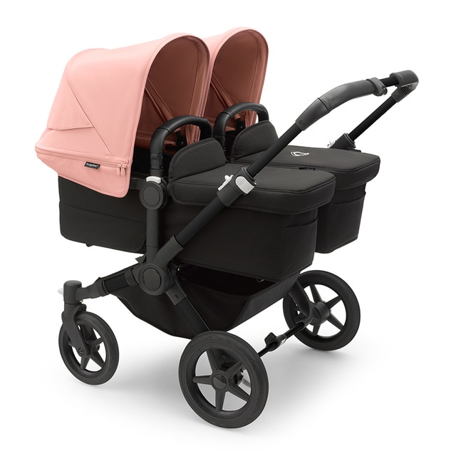 Imagem 0 de Carrinho de Passeio Donkey 5 Twin Mix Match com Capota, Pack de Extensão e Capa de Alcofa - Preto/Rosa Amanhecer/Preto Meia-noite