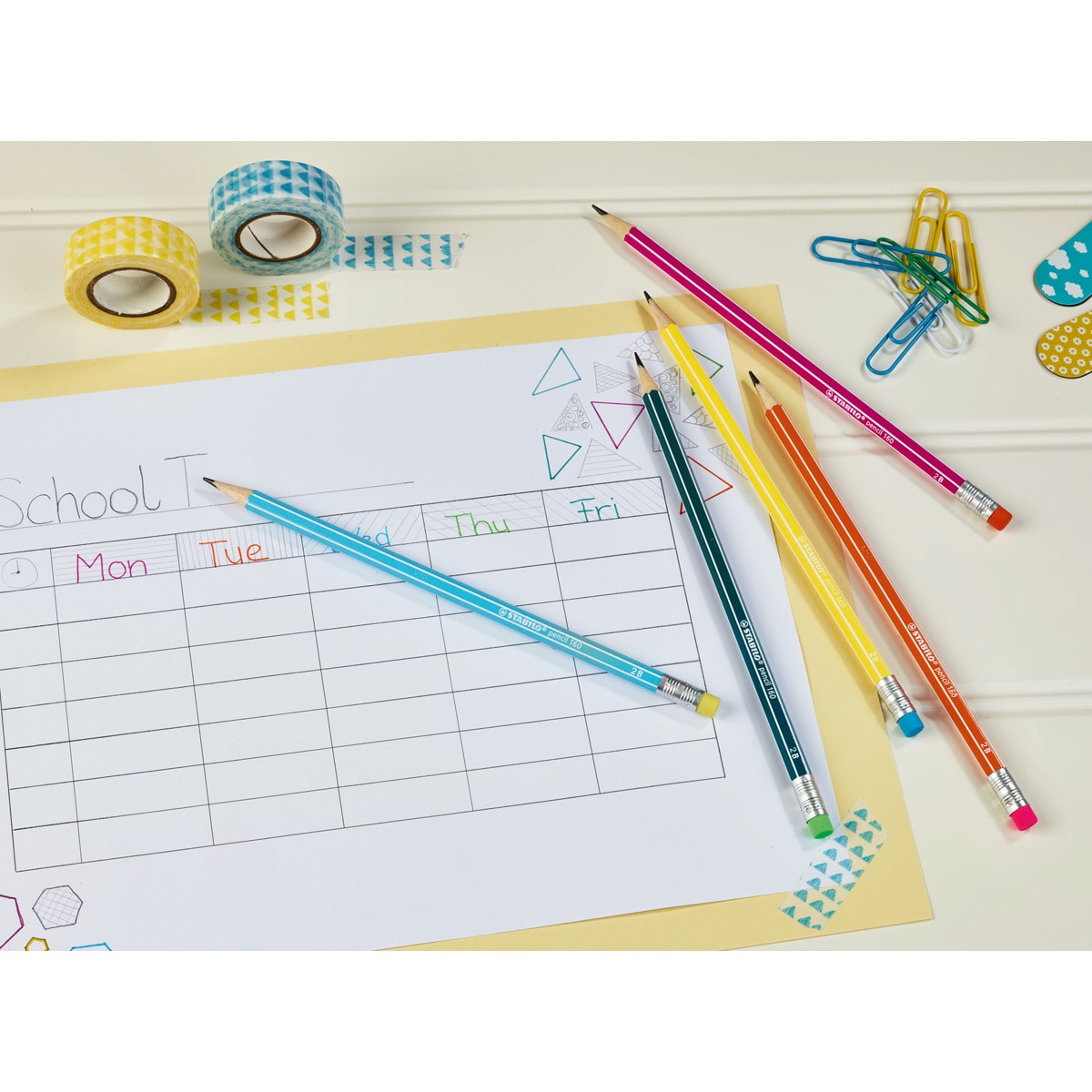 Lápis Escolar Hexagonal Pencil 160 com Borracha - Azul Azul-3