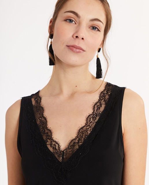 Top de mujer con puntilla en escote · Anna Mora · El Corte Inglés