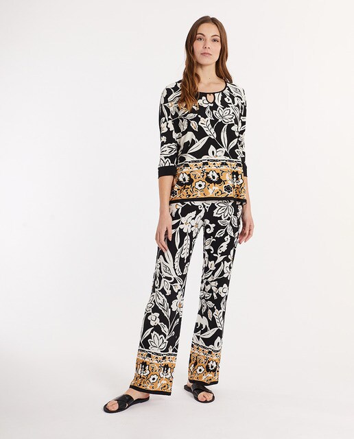 Pantalón de mujer estampado de punto · Anna Mora · El Corte Inglés