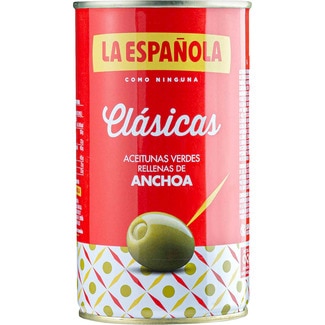 aceitunas rellenas de anchoa Clásicas lata 150 g neto escurrido - La Española