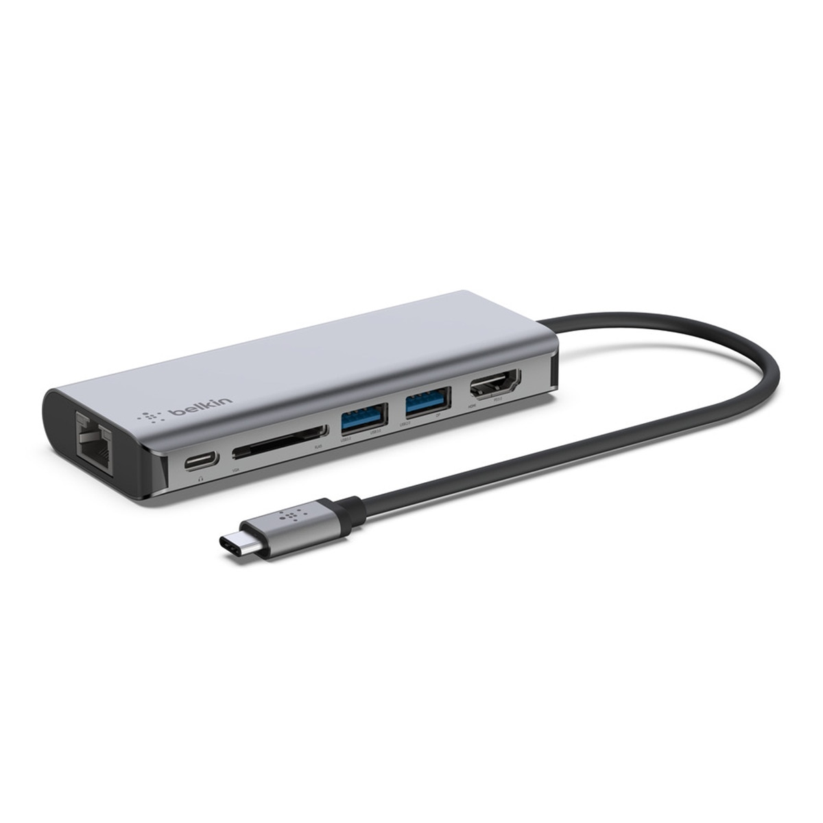 Hub multipuerto Belkin USB-C 6 en 1 Gris-1