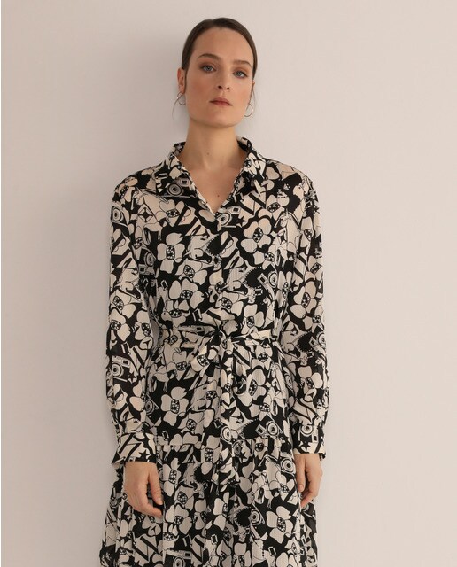 Vestido midi camisero estampado floral · Woman El Corte Inglés · El Corte  Inglés