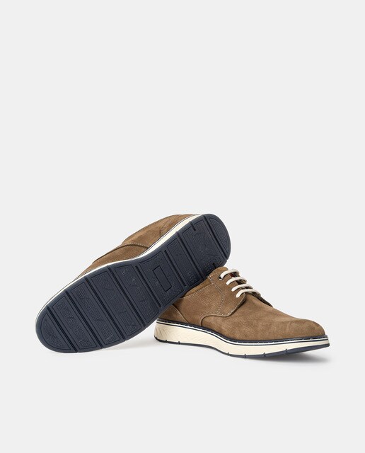 Zapatos de cordones de hombre en piel nobuck de color kaki · Dustin · El  Corte Inglés