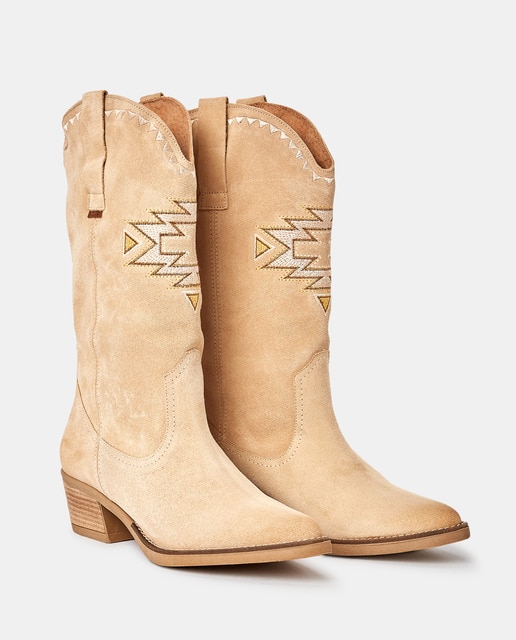 Botas de mujer en serraje de color camel · Mustang · El Corte Inglés
