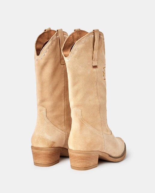 Botas de mujer en serraje de color camel · Mustang · El Corte Inglés
