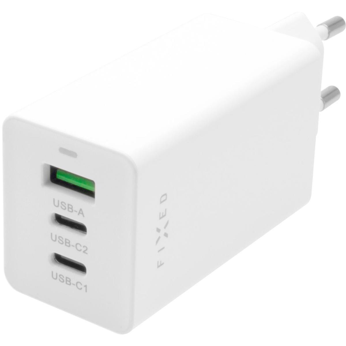 Carregador Viagem FIXED 65w GaN 2xUSB-C+USB - Branco 1