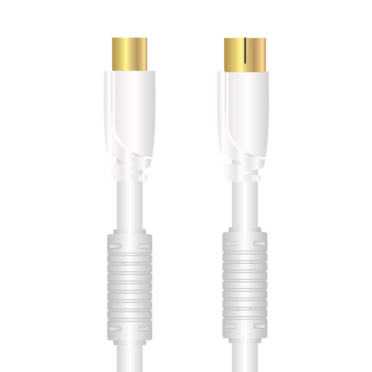 Cabo Antena SINOX  Coax M- Coax F 100Hz 90dB, 1.0m - Branco 1