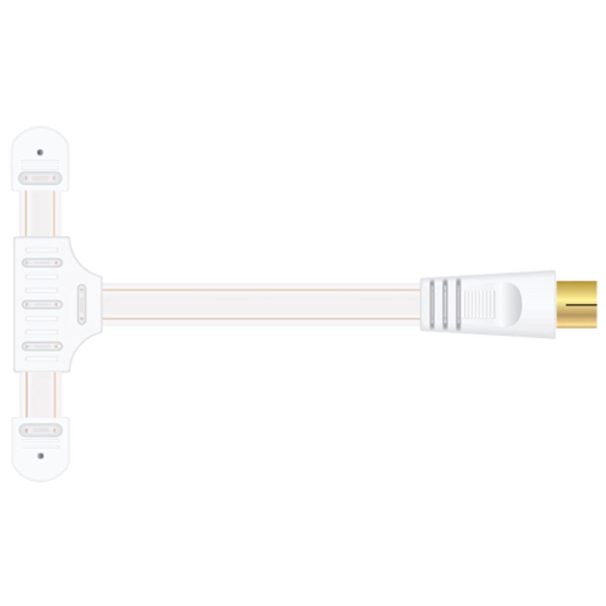 Imagem 0 de Antena FM 300?  Coax F em "T" 1,8m - Branco