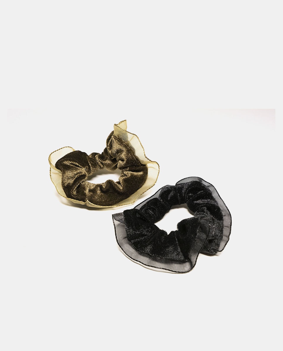 Conjunto de elásticos de veludo Multicolor-1