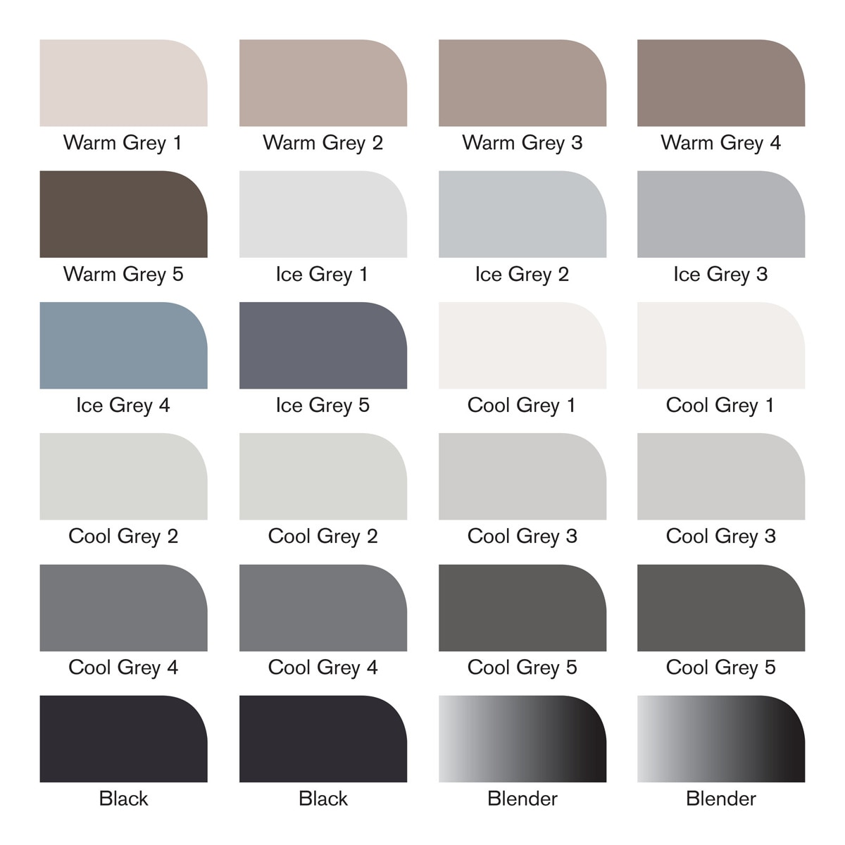 Set 24 Rotuladores Promarker Winsor&Newton Negro y Gris Negro / Gris-6