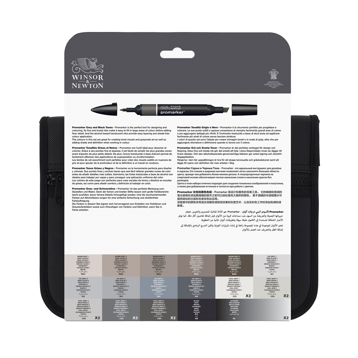 Set 24 Rotuladores Promarker Winsor&Newton Negro y Gris Negro / Gris-3