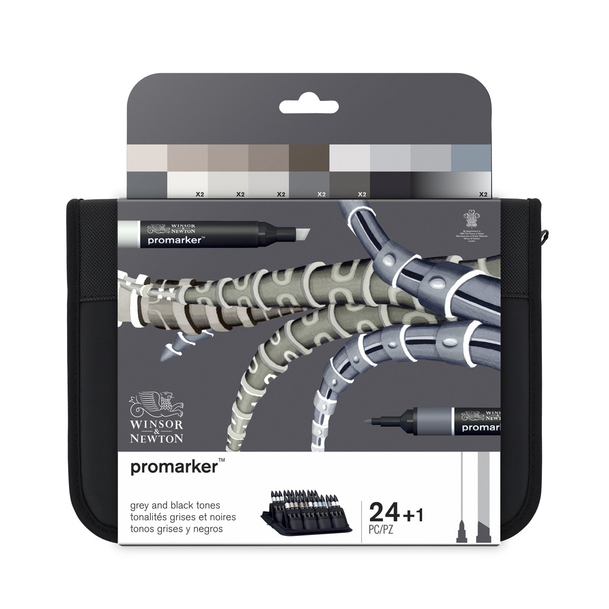 Set 24 Rotuladores Promarker Winsor&Newton Negro y Gris Negro / Gris-1