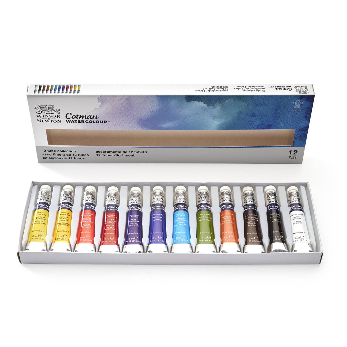 Set de 12 Tubos de Pintura para Acuarela Cotman Winsor & Newton 1
