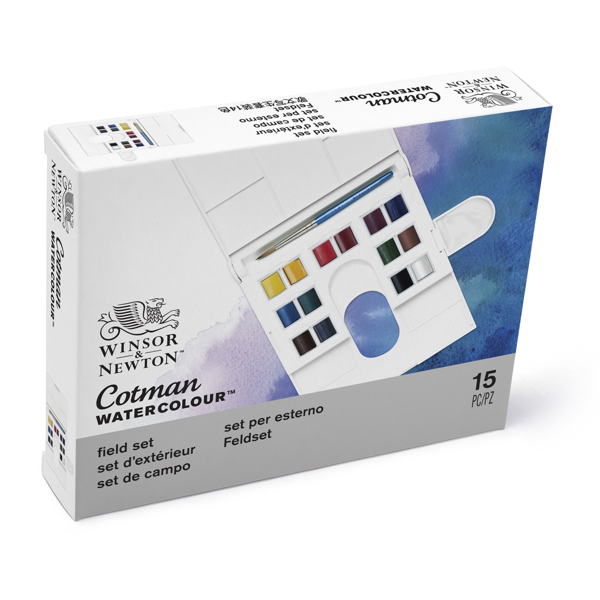 Caja Plástica Compacta de 14 Medio Godets de Acuarela Cotman Winsor & Newton Multicolor 3