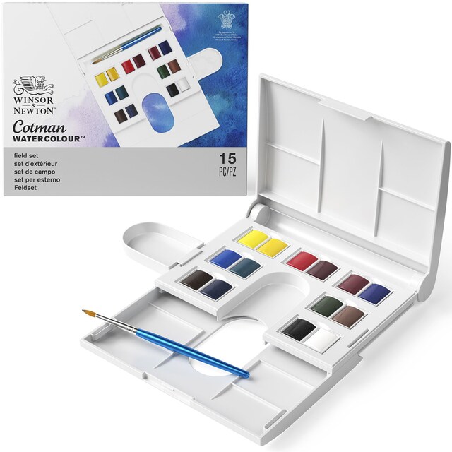Imagen 0 de Caja Plástica Compacta de 14 Medio Godets de Acuarela Cotman Winsor & Newton Multicolor
