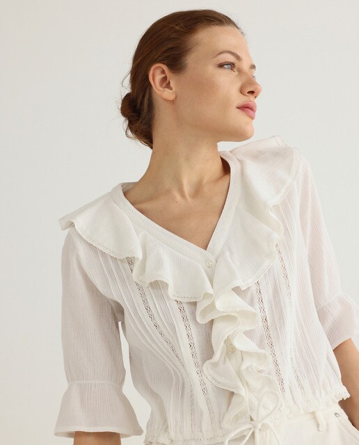 Comprar Camisa mujer manga corta volantes · Unit · Hipercor