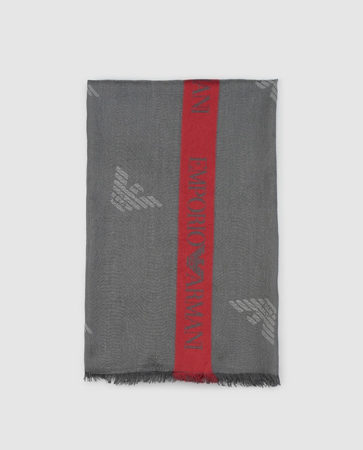Imagen 0 de Fular Emporio Armani gris con logos