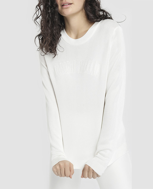 Imagen 0 de Jersey blanco de mujer Emporio Armani con manga larga