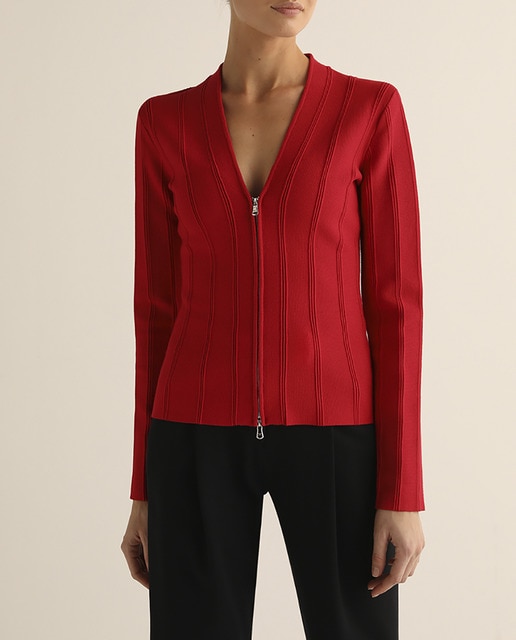 Imagen 0 de Chaqueta de punto de mujer con cierre de cremallera