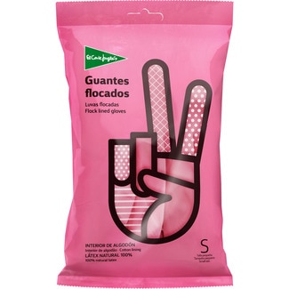 guantes flocado rosa talla pequeña con el interior de algodón paquete 1 unidad - El Corte Ingles