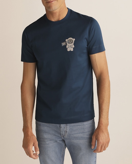 Imagen 0 de Camiseta de hombre azul de manga corta
