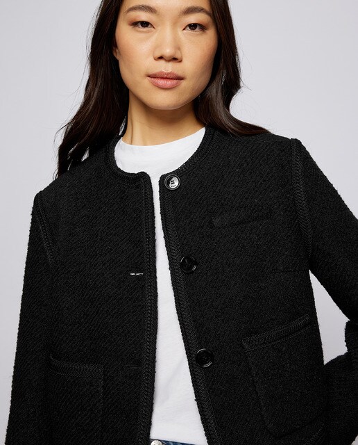 Chaqueta de mujer recortada regular fit en tweed · Boss · El Corte Inglés