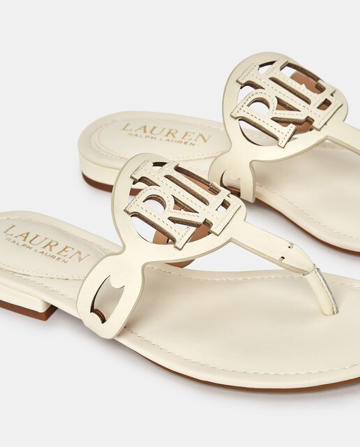 Sandalias planas de mujer en piel de color blanco · Lauren Ralph Lauren · El  Corte Inglés