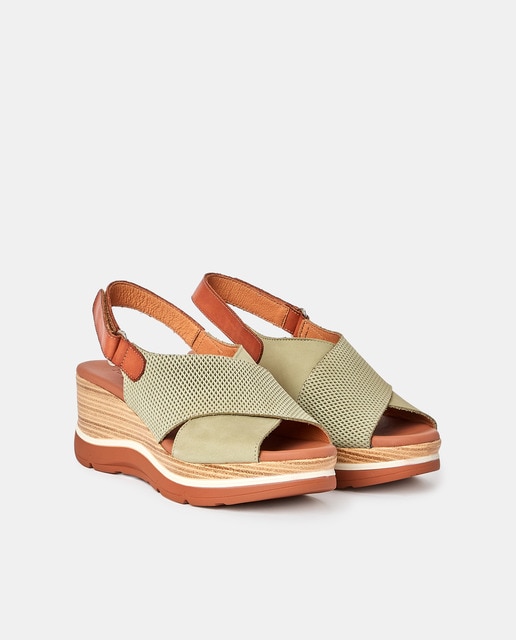 Sandalias de cuña de mujer en nobuck con tiras cruzadas · Paula Urban · El  Corte Inglés