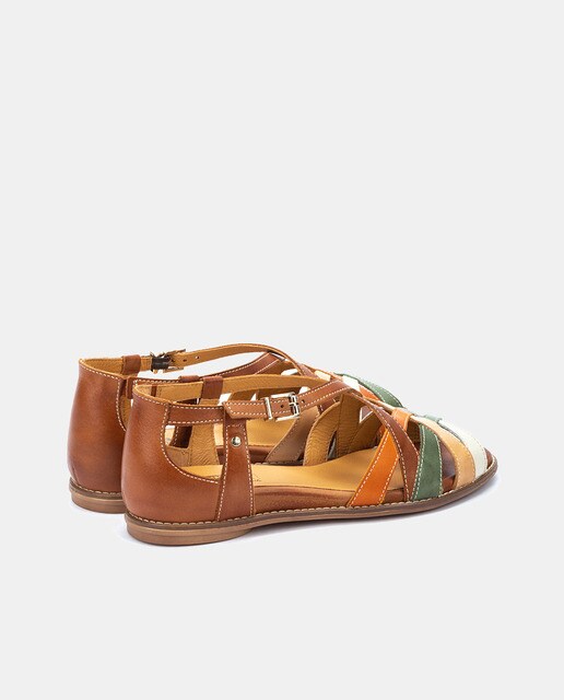 Sandalias de mujer en piel con cuña interna y puntera abierta · Pikolinos ·  El Corte Inglés