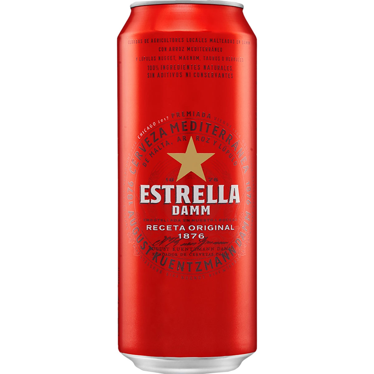 cerveza rubia mediterránea de malta, arroz y lúpulo lata 50 cl