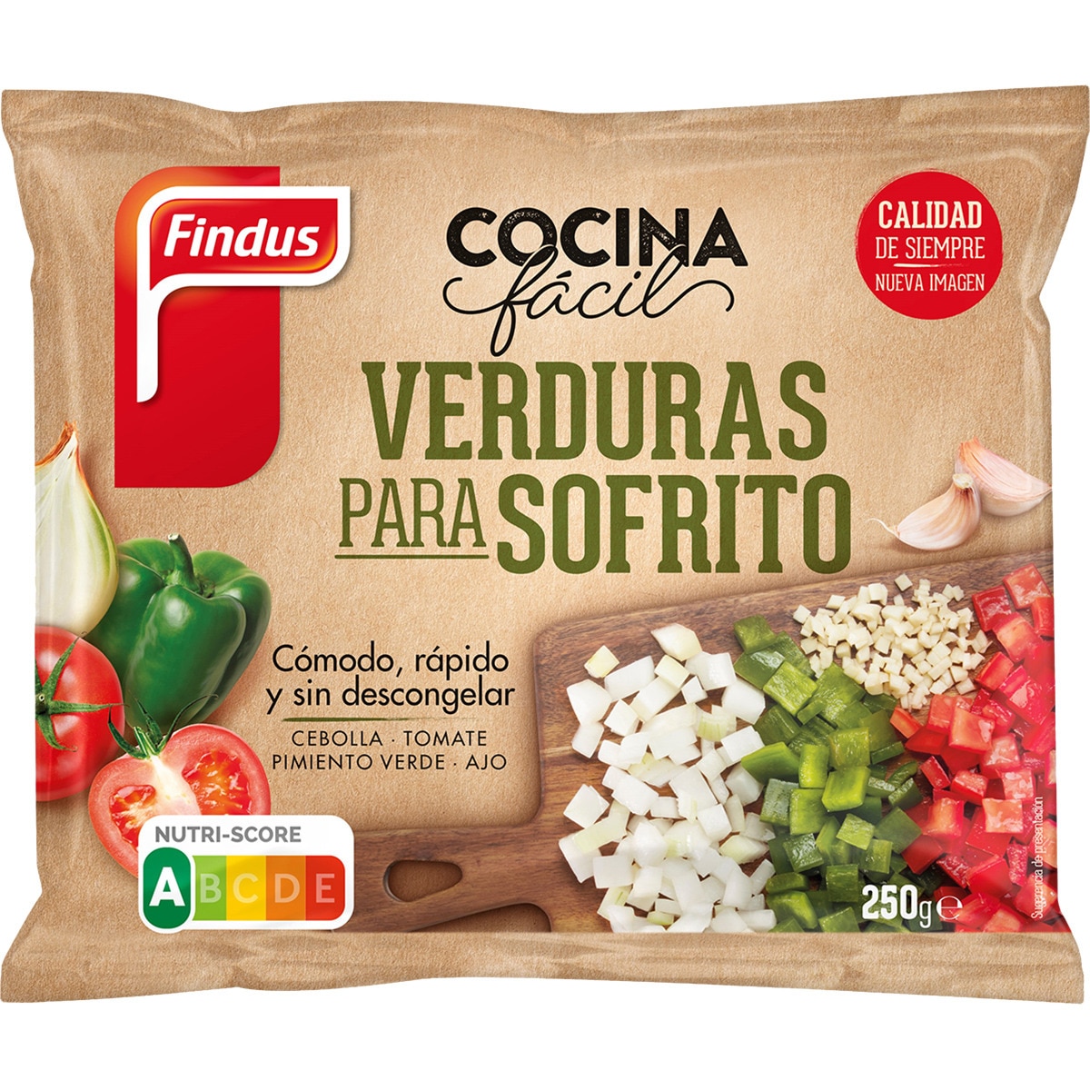 verduras para sofrito 100% natural bolsa 250 g