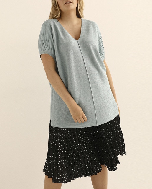 Imagen 0 de Jersey de mujer talla grande con lúrex y manga japonesa